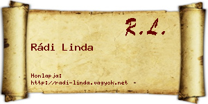 Rádi Linda névjegykártya